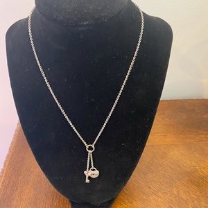 Heart and Key Sterling Silver Necklace